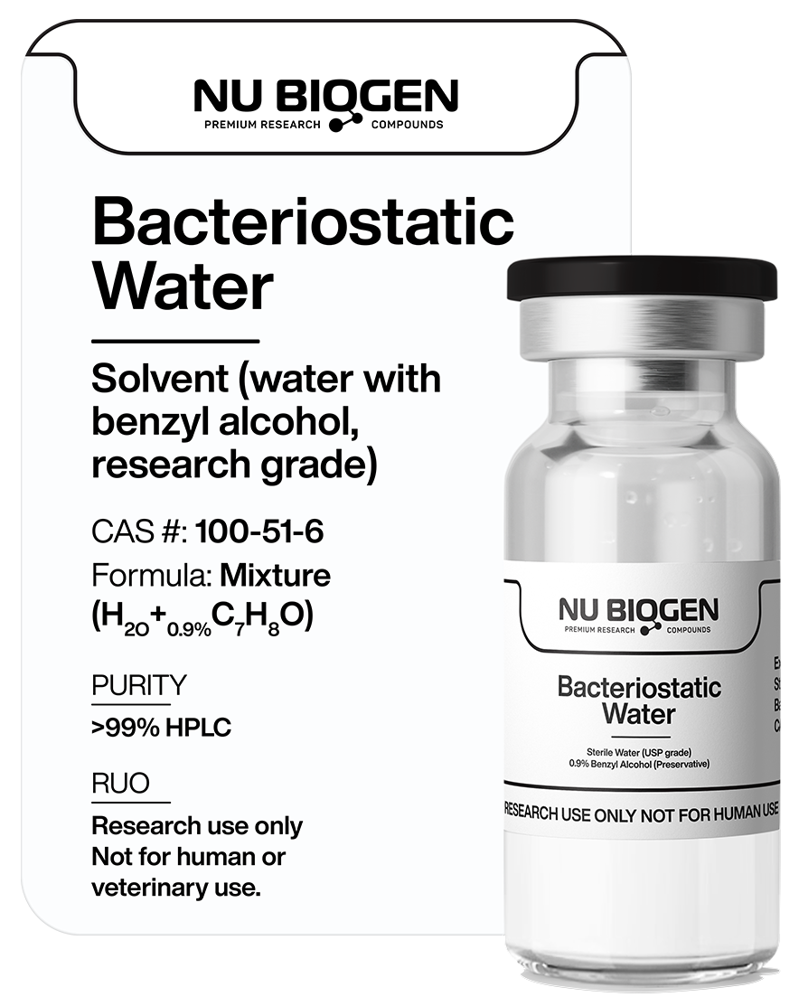 bac water 10ml Bacteriostatic - Vial Natural rubber latex has not been used in the manufacture of this device or drug container closure system Package 1 Vial / 10 m Essential Bacteriostatic Water (Bac Water)