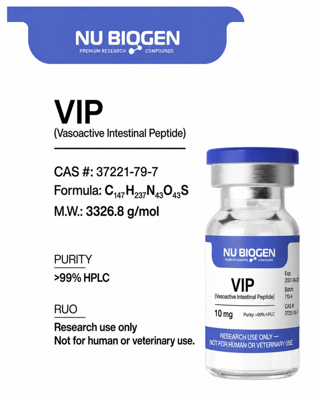 VIP (Vasoactive Intestinal Peptide) 10mg vial